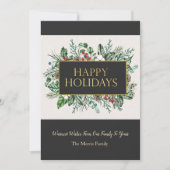 Elegant Greenerity Weihnachtskarte Einladung (Vorderseite)