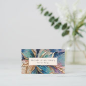 Elegant Greenery Abstrakt Leaf Visitenkarte (Stehend Vorderseite)