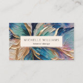 Elegant Greenery Abstrakt Leaf Visitenkarte (Vorderseite)