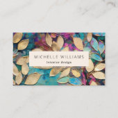 Elegant Greenery Abstrakt Leaf Visitenkarte (Vorderseite)