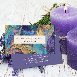 Elegant Greenery Abstrakt Leaf Visitenkarte