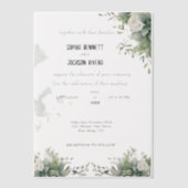 Elegant Greenery Acrylic Wedding Einladung (Vorderseite)