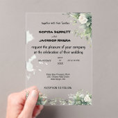Elegant Greenery Acrylic Wedding Einladung (Insitu (Handheld))