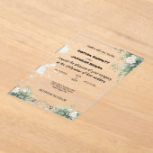 Elegant Greenery Acrylic Wedding Einladung (Ablage )