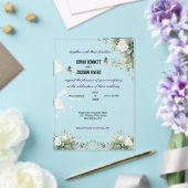 Elegant Greenery Acrylic Wedding Einladung (In Situ (Hochzeit))