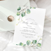 Elegant Greenery Baby Shower Einladung