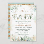 Elegant Greenery Baby Shower Einladung (Vorne/Hinten)