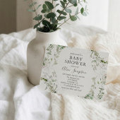 Elegant Greenery Baby Shower Einladungspostkarte