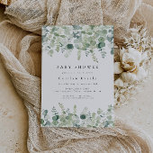 Elegant Greenery Baby Shower Invitation Einladung