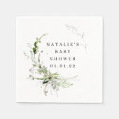 Elegant Greenery Baby Shower Napkin Serviette (Vorderseite)