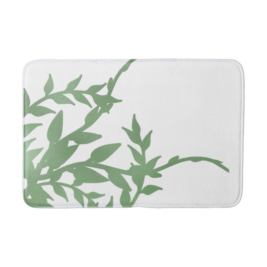 Elegant Greenery Badematte (Vorderseite)
