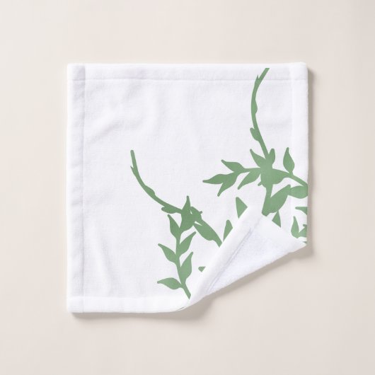 Elegant Greenery Badhandtuch Set (Waschlappen)