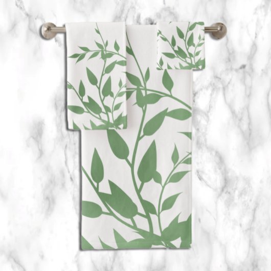 Elegant Greenery Badhandtuch Set