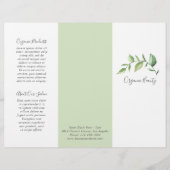 Elegant Greenery Beauty Salon Trifold Broschüre (Vorderseite)