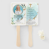 Elegant Greenery Beerdigung Lebensfeier Fächer (Vorne und Hinten)