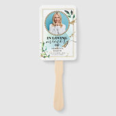 Elegant Greenery Beerdigung Lebensfeier Fächer (Vorderseite)