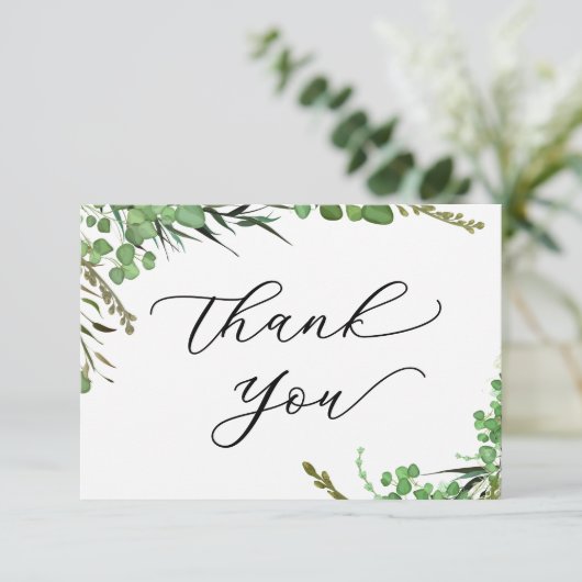 Elegant Greenery Beruflich Dankeschön Card (Stehend Vorderseite)