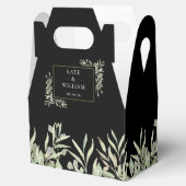 Elegant Greenery Black Gold Wedding Geschenkschachtel (Geöffnet)