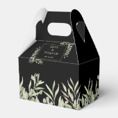 Elegant Greenery Black Gold Wedding Geschenkschachtel (Vorderseite)
