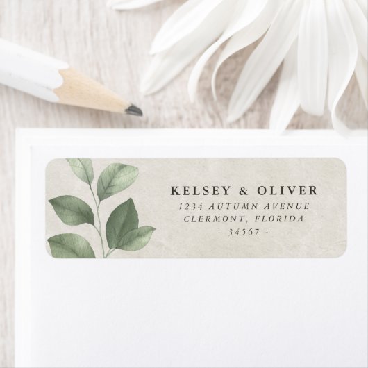 Elegant Greenery Blätter Bride Groom (Insitu)