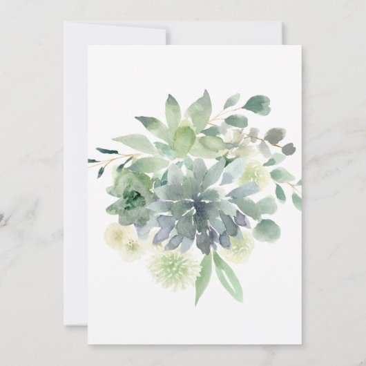 Elegant Greenery Bloral He or She Gender Reveal Einladung (Rückseite)