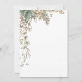 Elegant Greenery Bloral Script Wedding Save The Date (Rückseite)