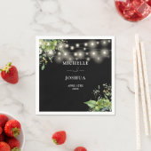 Elegant Greenery Bloral String Lights Wedding Serviette (Beispiel)