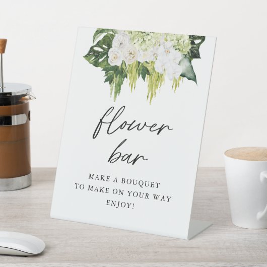 Elegant Greenery Blume Bar Sockelschild (In SItu)