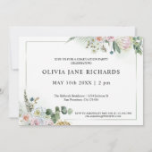 Elegant Greenery Boho Bläserner Graduiertenparadie Einladung (Rückseite)