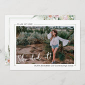 Elegant Greenery Boho Bläserner Graduiertenparadie Einladung (Vorne/Hinten)