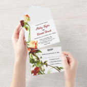 Elegant Greenery Boho Rose Summer Floral Wedding All In One Einladung (Abreißen)