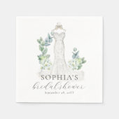 Elegant Greenery Boho Script Paper Napkin Serviette (Vorderseite)