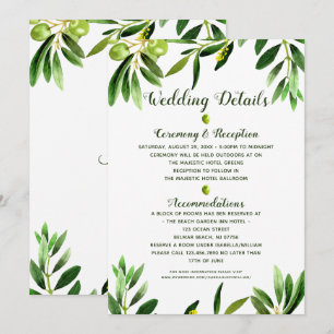 Elegant Greenery Boho Summer Wedding Details Card Einladung
