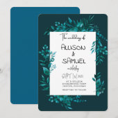 Elegant Greenery Border Wedding Einladung (Vorne/Hinten)