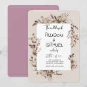Elegant Greenery Border Wedding Einladung (Vorne/Hinten)