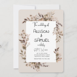 Elegant Greenery Border Wedding Einladung