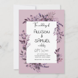 Elegant Greenery Border Wedding  Einladung