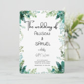 Elegant Greenery Border Wedding Einladung (Stehend Vorderseite)