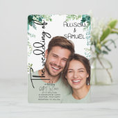 Elegant Greenery Border Wedding Einladung (Stehend Vorderseite)