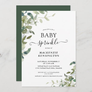Elegant Greenery Botanical Baby Sprinkle Einladung