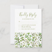 Elegant Greenery Botanical Foliage Wedding RSVP (Vorderseite)