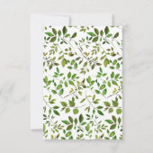 Elegant Greenery Botanical Foliage Wedding RSVP Karte (Rückseite)