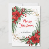 Elegant Greenery Botanical Frohe Weihnachten (Vorderseite)