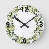 ELEGANT GREENERY BOTANICAL WANDSCHALTER RUNDE WANDUHR (Vorderseite)