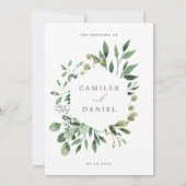 Elegant Greenery Botanical Wedding Invitation Einladung (Rückseite)