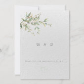 Elegant Greenery Botanical Wedding Invitation Einladung (Rückseite)
