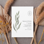 Elegant Greenery Botanical Wedding Invitation Einladung