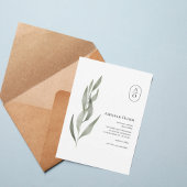 Elegant Greenery Botanical Wedding Invitation Einladung