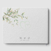 Elegant Greenery Botanical Wedding Invitation Gästebuch (Rückseite)