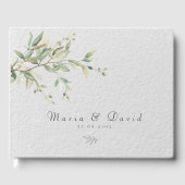 Elegant Greenery Botanical Wedding Invitation Gästebuch (Vorderseite)